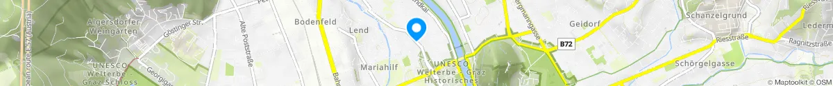 Kartendarstellung des Standorts für Apotheke Lend in 8020 Graz